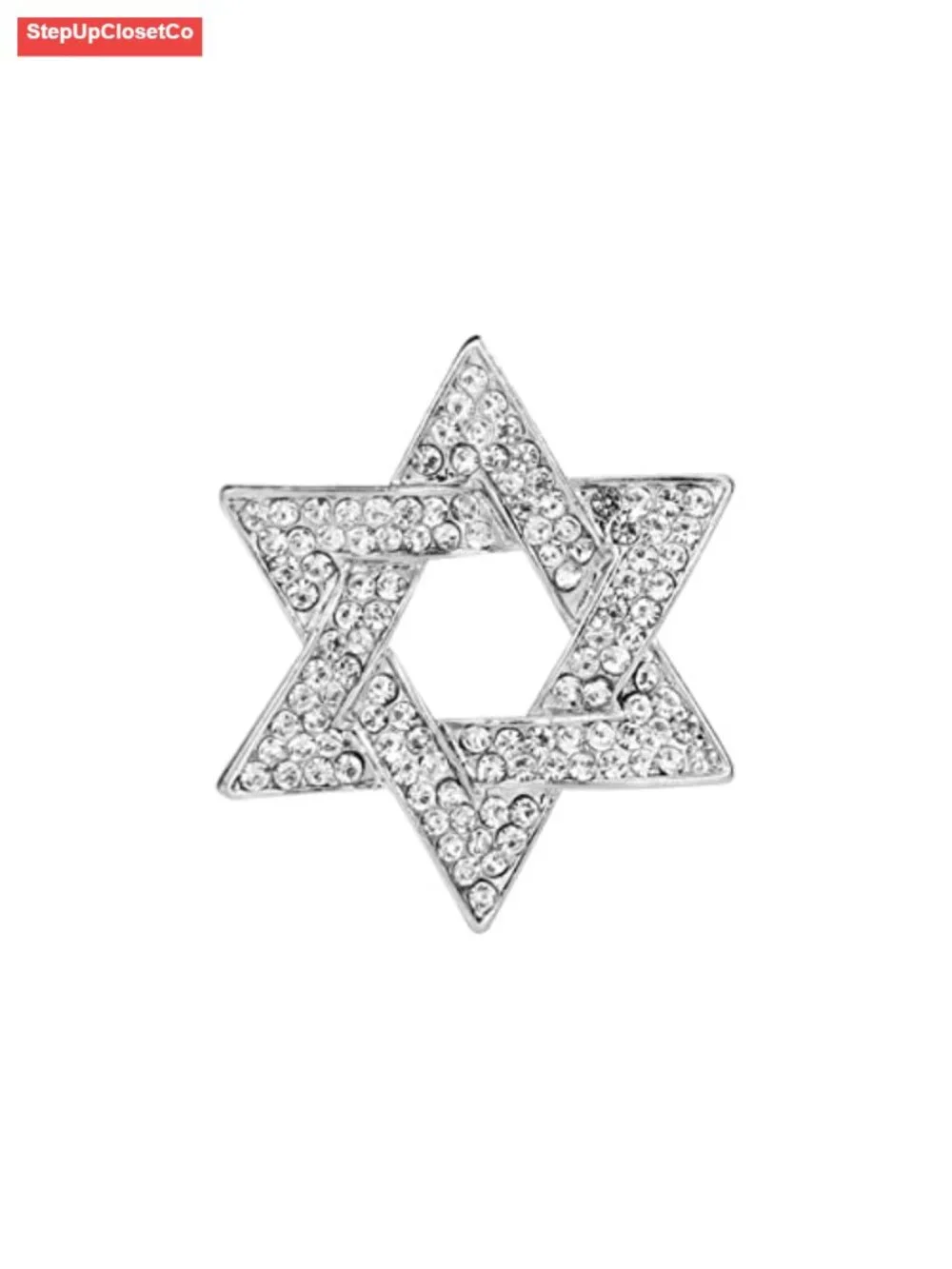 Alloy Rhinestone Star of David Brooch Pin Lapel Pin Wedding Party Jewelry Gift